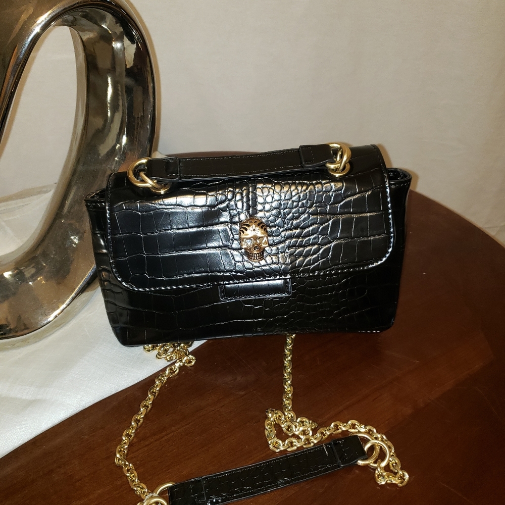 Betsey Johnson Black Heads Up Crossbody Bag - Picture 4 of 7